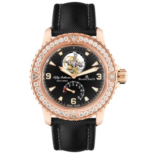 Blancpain Fifty Fathoms Tourbillon 8 Jours Red Gold / Diamonds / Black Canvas 5025-9530-52A