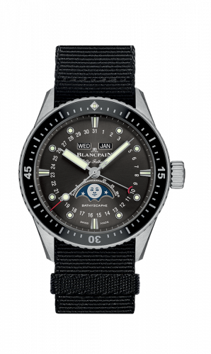 Blancpain Fifty Fathoms Bathygraphe Quantieme Complet Black / Grey / Black NATO 5054-1110-NABA