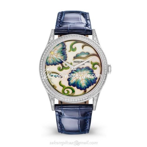 Patek Philippe Calatrava 5077 White Gold / Japanese Floral Motifs 5077/100G-034 Patek Philippe Calatrava 5077 White Gold / Japanese Floral Motifs 5077/100G-034