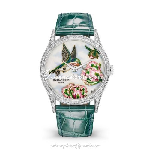Patek Philippe Calatrava 5077 White Gold / Diamond / Hummingbirds 5077/100G-042 Patek Philippe Calatrava 5077 White Gold / Diamond / Hummingbirds 5077/100G-042