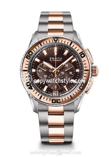 Zenith El Primero Stratos Flyback Two Tone Bracelet 51.2061.405/75.M2060 Zenith El Primero Stratos Flyback Two Tone Bracelet 51.2061.405/75.M2060