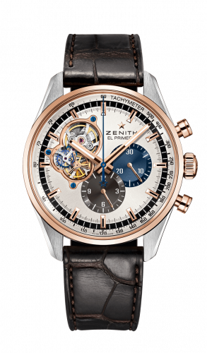 Zenith El Primero Chronomaster Open Stainless Steel / Rose Gold / Silver 1969 / Alligator 51.2080.4061/69.C494