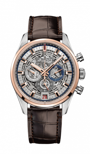 Zenith El Primero Chronomaster Full Open 42 Stainless Steel / Rose Gold / Strap / Alligator 51.2081.400/78.C810 Zenith El Primero Chronomaster Full Open 42 Stainless Steel / Rose Gold / Strap / Alligator 51.2081.400/78.C810