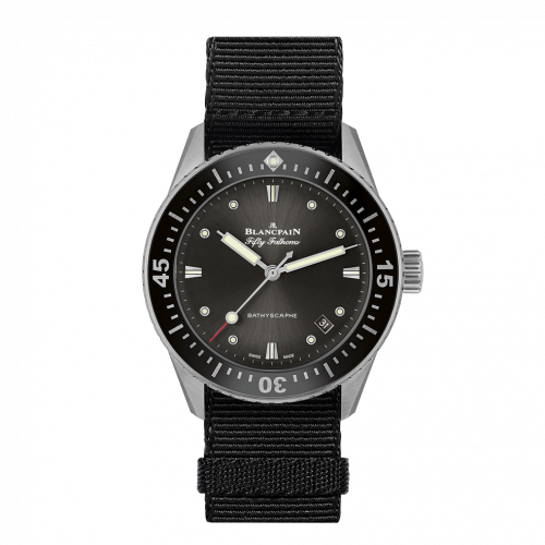 Blancpain Fifty Fathoms Bathyscaphe Stainless Steel / Grey / Black Nato 5100B-1110-NABA