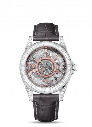Omega De Ville Tourbillon Co-Axial Platinum / Baguette / Snow / Omega Boutique 513.98.39.21.56.001