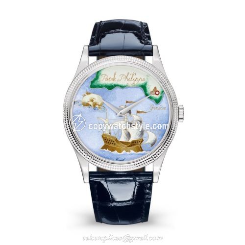 Patek Philippe Calatrava 5177G Italian Scenes / Chart of the Caribbean 5177G-012 Patek Philippe Calatrava 5177G Italian Scenes / Chart of the Caribbean 5177G-012