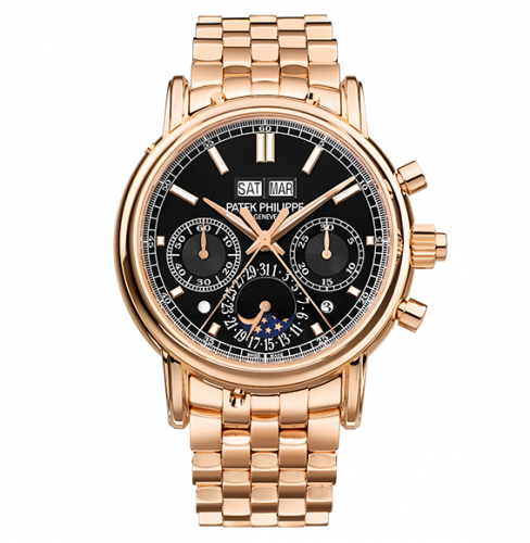 Patek Philippe Perpetual Calendar Split-Seconds Chronograph 5204 Rose Gold / Black / Bracelet 5204/1R-001 Patek Philippe Perpetual Calendar Split-Seconds Chronograph 5204 Rose Gold / Black / Bracelet 5204/1R-001