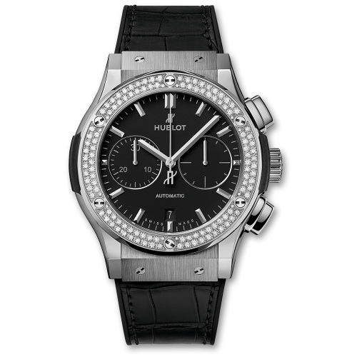 Hublot Classic Fusion 45 Chronograph Titanium / Diamonds 521.NX.1171.LR.1104 Hublot Classic Fusion 45 Chronograph Titanium / Diamonds 521.NX.1171.LR.1104