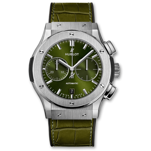 Hublot Classic Fusion 45 Chronograph Titanium / Green 521.NX.8970.LR Hublot Classic Fusion 45 Chronograph Titanium / Green 521.NX.8970.LR