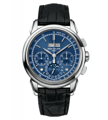 Patek Philippe Perpetual Calendar Chronograph 5270 White Gold / Blue Double Chin 5270g-014 Patek Philippe Perpetual Calendar Chronograph 5270 White Gold / Blue Double Chin 5270g-014