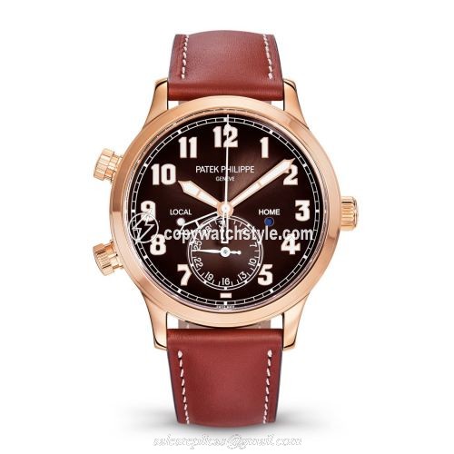 Patek Philippe Calatrava Pilot Travel Time 5524 Rose Gold / Brown 5524R-001 Patek Philippe Calatrava Pilot Travel Time 5524 Rose Gold / Brown 5524R-001