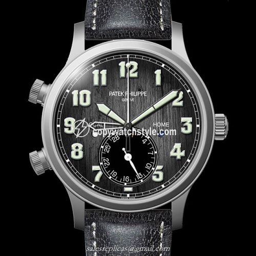 Patek Philippe Calatrava Pilot Travel Time 5524 Titanium / Black 5524T-010 Patek Philippe Calatrava Pilot Travel Time 5524 Titanium / Black 5524T-010