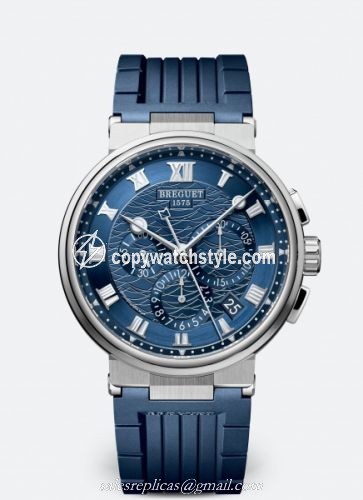 Breguet Marine Chronograph 5527 White Gold / Blue / Rubber 5527BB/Y2/5WV Breguet Marine Chronograph 5527 White Gold / Blue / Rubber 5527BB/Y2/5WV