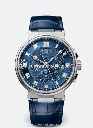 Breguet Marine Chronograph 5527 White Gold / Blue / Alligator 5527BB/Y2/9WV Breguet Marine Chronograph 5527 White Gold / Blue / Alligator 5527BB/Y2/9WV