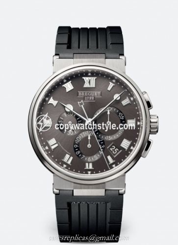 Breguet Marine Chronograph 5527 Titanium / Grey / Rubber 5527TI/G2/5WV