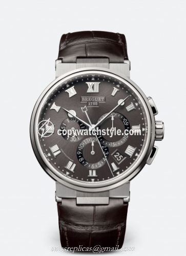 Breguet Marine Chronograph 5527 Titanium / Grey / Alligator 5527TI/G2/9WV Breguet Marine Chronograph 5527 Titanium / Grey / Alligator 5527TI/G2/9WV