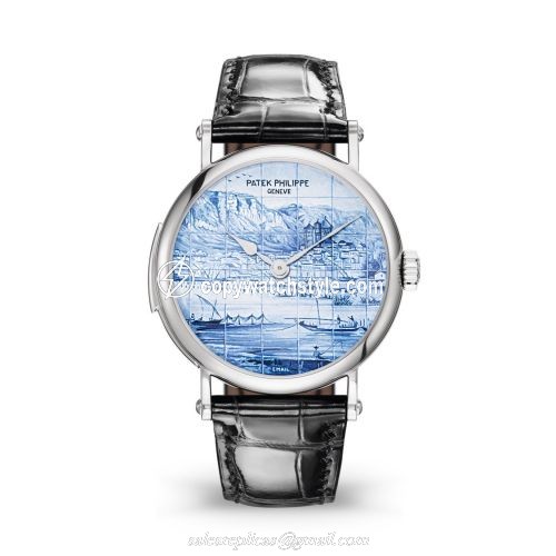 Patek Philippe Tourbillon Minute Repeater 5538 White Gold / Old Views of Geneva 5538G-012