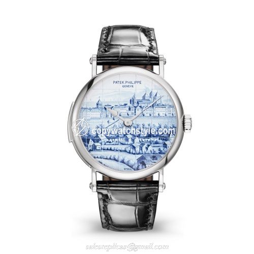 Patek Philippe Tourbillon Minute Repeater 5538 White Gold / Old Views of Geneva 5538G-013