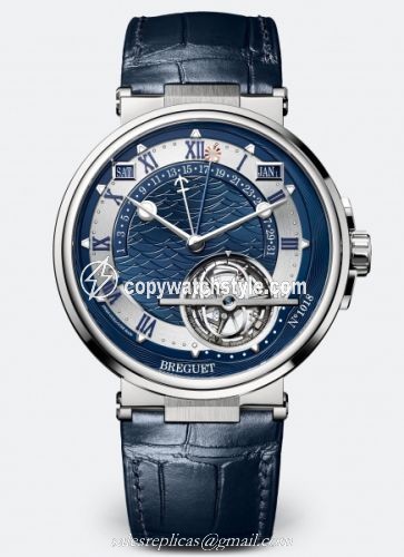 Breguet Marine Tourbillon Equation of Time 5887 Platinum / Blue / Alligator 5887PT/Y2/9WV Breguet Marine Tourbillon Equation of Time 5887 Platinum / Blue / Alligator 5887PT/Y2/9WV
