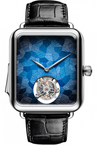H. Moser & Cie Swiss Alp Watch Minute Repeater Tourbillon White Gold / Blue Mosaique 5901-0200