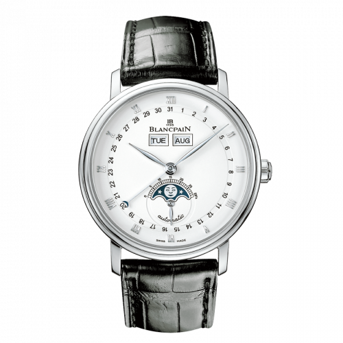 Blancpain Villeret Quantieme Complet Stainless Steel / White 6263-1127-55