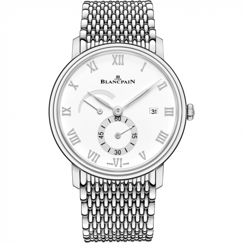 Blancpain Villeret Ultraplate Power Reserve Date Stainless Steel / White / Bracelet 6606A-1127-MMB Blancpain Villeret Ultraplate Power Reserve Date Stainless Steel / White / Bracelet 6606A-1127-MMB