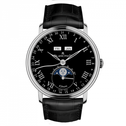 Blancpain Villeret Quantieme Complet 8 Jours White Gold / Black Enamel 6639-3437-55B Blancpain Villeret Quantieme Complet 8 Jours White Gold / Black Enamel 6639-3437-55B