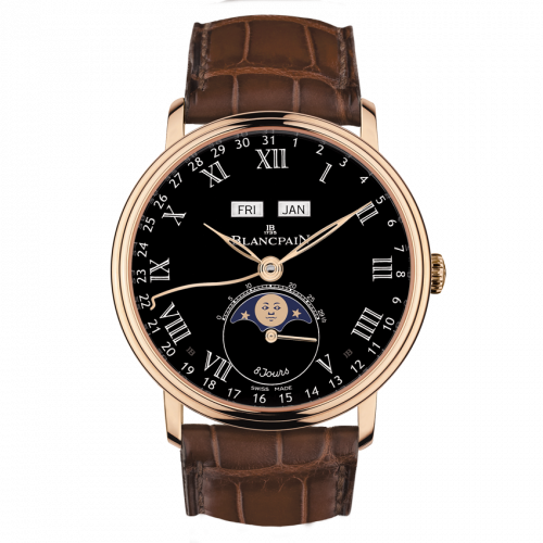 Blancpain Villeret Quantieme Complet 8 Jours Red Gold / Black Enamel 6639-3637-55B Blancpain Villeret Quantieme Complet 8 Jours Red Gold / Black Enamel 6639-3637-55B