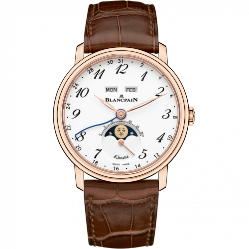 Blancpain Villeret Quantieme Complet 8 Jours Red Gold / Enamel Arabic 6639A-3631-55B