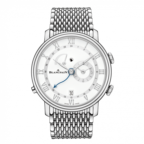 Blancpain Villeret Reveil GMT Stainless Steel / White / Bracelet 6640-1127-MMB