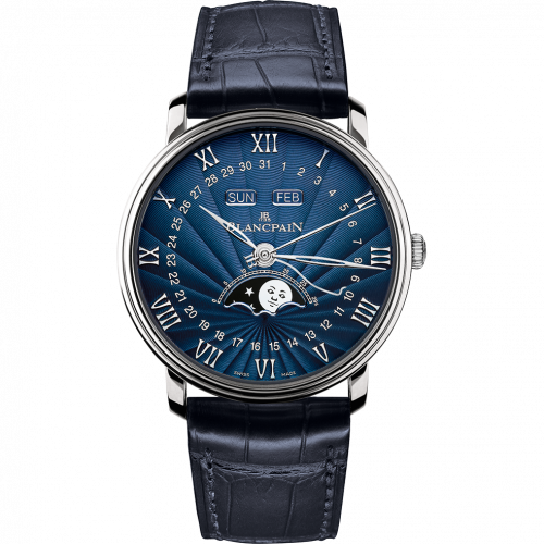 Blancpain Villeret Quantieme Complet 40mm White Gold / Flinque 6654-1529-55B