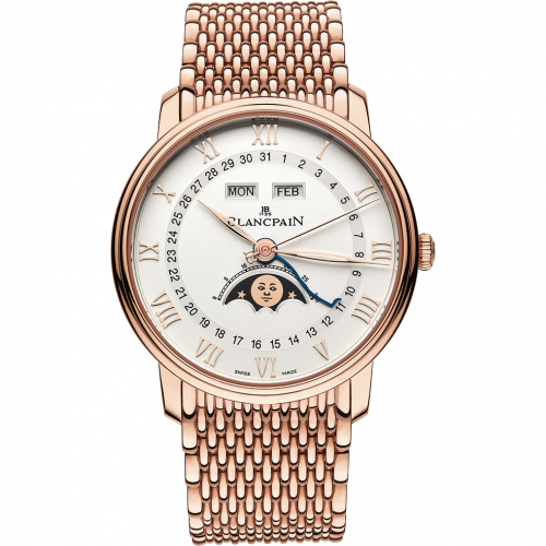Blancpain Villeret Quantieme Complet 40mm Red Gold / Opalin / Bracelet 6654-3642-MMB Blancpain Villeret Quantieme Complet 40mm Red Gold / Opalin / Bracelet 6654-3642-MMB