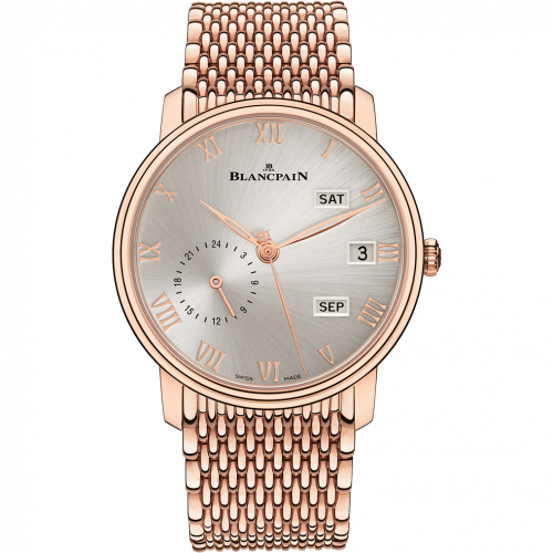 Blancpain Villeret Quantieme Annuel GMT Red Gold / Grey / Bracelet 6670-3642-MMB