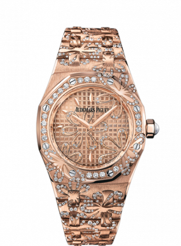 Audemars Piguet Royal Oak 67617 Pink Gold / Pink / Floral 67617OR.ZZ.1235OR.01