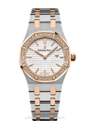 Audemars Piguet Royal Oak 67651 Quartz Stainless Steel / Pink Gold / Diamond / Silver / Bracelet 67651SR.ZZ.1261SR.01 Audemars Piguet Royal Oak 67651 Quartz Stainless Steel / Pink Gold / Diamond / Silver / Bracelet 67651SR.ZZ.1261SR.01
