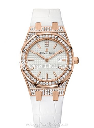 Audemars Piguet Royal Oak 33 Quartz Pink Gold / Diamond / Silver / Strap 67652OR.ZZ.D011CR.01 Audemars Piguet Royal Oak 33 Quartz Pink Gold / Diamond / Silver / Strap 67652OR.ZZ.D011CR.01