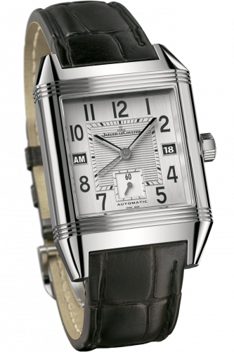 Jaeger-LeCoultre Reverso Squadra Hometime Stainless Steel / Silver / Alligator 7008420 Jaeger-LeCoultre Reverso Squadra Hometime Stainless Steel / Silver / Alligator 7008420