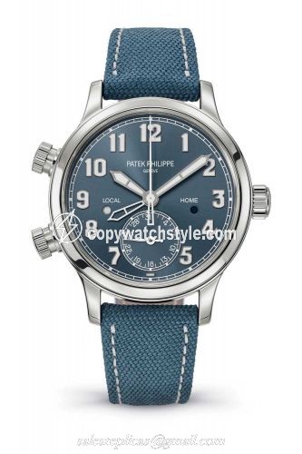 Patek Philippe Calatrava Pilot Travel Time 7234 Stainless Steel / Blue 7234A-001 Patek Philippe Calatrava Pilot Travel Time 7234 Stainless Steel / Blue 7234A-001