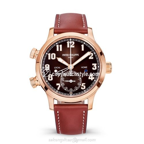 Patek Philippe Calatrava Pilot Travel Time 7234 Rose Gold / Brown 7234R-001 Patek Philippe Calatrava Pilot Travel Time 7234 Rose Gold / Brown 7234R-001