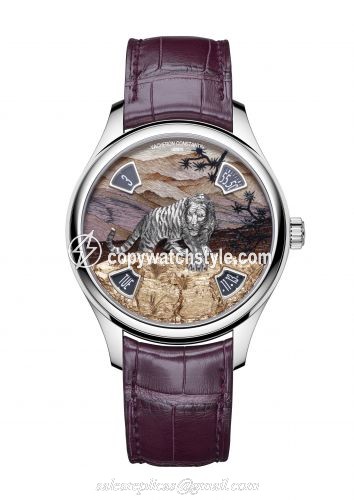 Vacheron Constantin Les Cabinotiers Les Cabinotiers Imperial Tiger White Gold / Burgundy Wood 7600C/000G-B448 Vacheron Constantin Les Cabinotiers Les Cabinotiers Imperial Tiger White Gold / Burgundy Wood 7600C/000G-B448