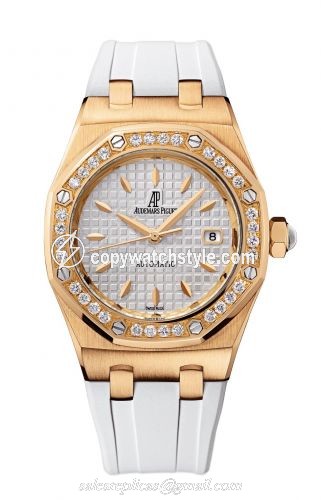 Audemars Piguet Royal Oak Selfwinding 77321 Pink Gold / Diamond / Silver / Rubber 77321OR.ZZ.D010CA.01 Audemars Piguet Royal Oak Selfwinding 77321 Pink Gold / Diamond / Silver / Rubber 77321OR.ZZ.D010CA.01