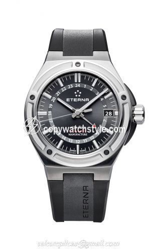 Eterna Royal KonTiki GMT Black / Rubber 7740.40.41.1289