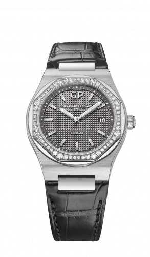 Girard-Perregaux Laureato 34 Quartz Stainless Steel / Diamond / Grey / Alligator 80189D11A231-CB6A Girard-Perregaux Laureato 34 Quartz Stainless Steel / Diamond / Grey / Alligator 80189D11A231-CB6A