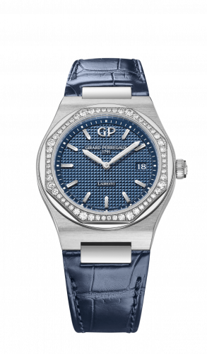Girard-Perregaux Laureato 34 Quartz Stainless Steel / Diamond / Blue / Alligator 80189D11A431-CB6A Girard-Perregaux Laureato 34 Quartz Stainless Steel / Diamond / Blue / Alligator 80189D11A431-CB6A