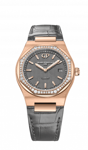 Girard-Perregaux Laureato 34 Quartz Pink Gold / Diamond / Grey / Alligator 80189D52A232-CB6A Girard-Perregaux Laureato 34 Quartz Pink Gold / Diamond / Grey / Alligator 80189D52A232-CB6A