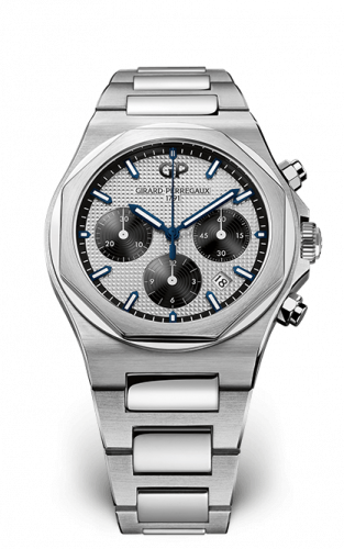 Girard-Perregaux Laureato 42 Chronograph Stainless Steel / Silver Panda / Bracelet 81020-11-131-11A Girard-Perregaux Laureato 42 Chronograph Stainless Steel / Silver Panda / Bracelet 81020-11-131-11A