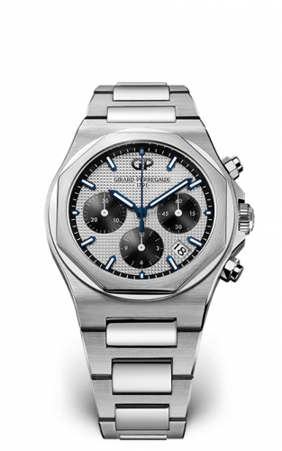Girard-Perregaux Laureato 38 Chronograph Stainless Steel / Silver Panda / Bracelet 81040-11-131-11A Girard-Perregaux Laureato 38 Chronograph Stainless Steel / Silver Panda / Bracelet 81040-11-131-11A