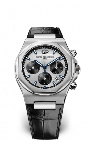 Girard-Perregaux Laureato 38 Chronograph Stainless Steel / Silver Panda / Alligator 81040-11-131-BB6A Girard-Perregaux Laureato 38 Chronograph Stainless Steel / Silver Panda / Alligator 81040-11-131-BB6A