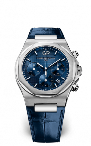 Girard-Perregaux Laureato 38 Chronograph Stainless Steel / Blue / Alligator 81040-11-431-BB4A Girard-Perregaux Laureato 38 Chronograph Stainless Steel / Blue / Alligator 81040-11-431-BB4A
