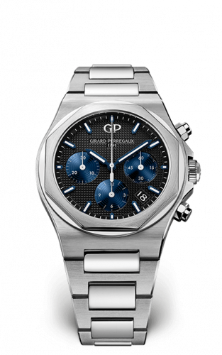 Girard-Perregaux Laureato 38 Chronograph Stainless Steel / Black / Bracelet 81040-11-631-11A Girard-Perregaux Laureato 38 Chronograph Stainless Steel / Black / Bracelet 81040-11-631-11A